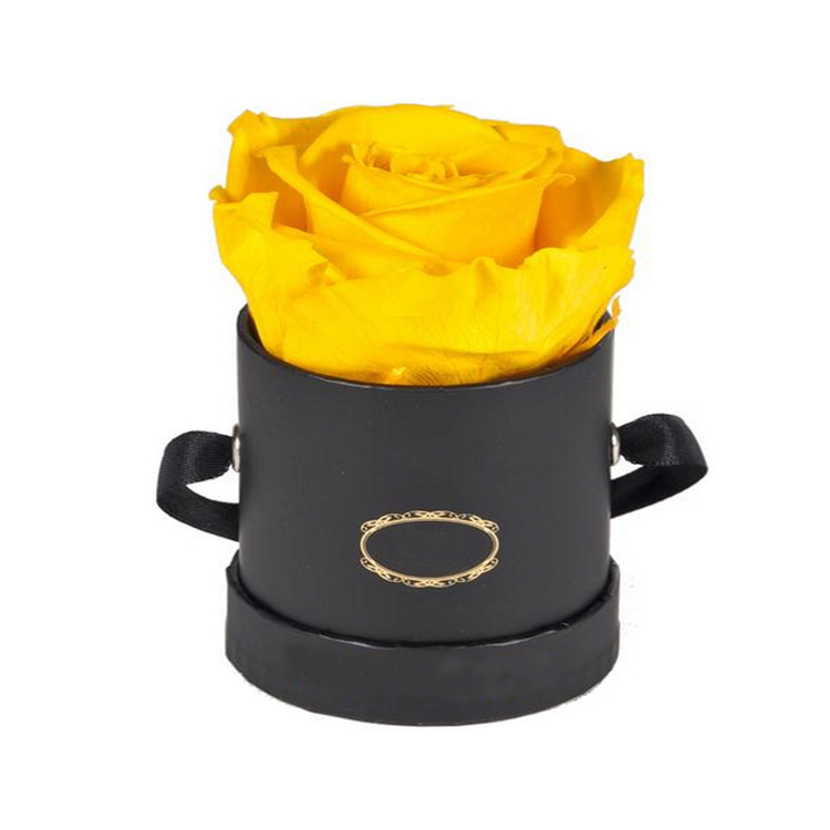 Hot Sale Everlasting Orange Eternal Flower Wholesale Preserved Roses Flower In Round Gift Box