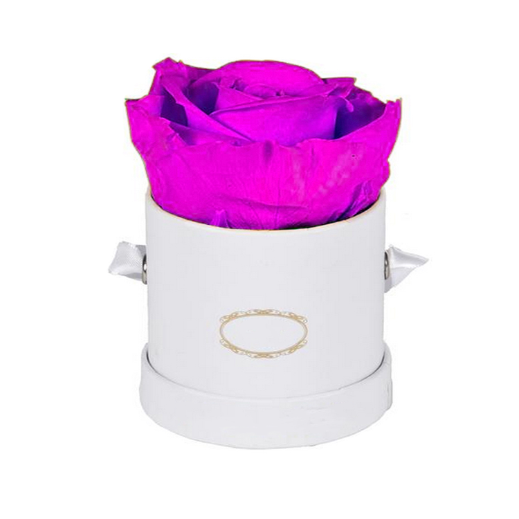 Real Natural Round Shape Bucket Blue Preserved Roses Flower In Gift Box for Festivals Gift