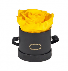 Luxury Round Gift Flores Everlasting Stabilized Immortal Single Yellow Infinity Rose Preserved Roses Flower Box