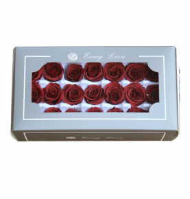 Real Touch Wine Red Preserved Flower with Rose Bud Eternal Lasting Rose For Christmas