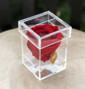 Handmade Preserved Mini Rose Acrylic Candy Infinity Rose Box For Thanksgiving Gift