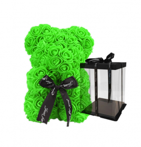 New Product Foam Heart Red Gift Gifts Artificial Mini Preserved Wedding Party Green Rose Bear