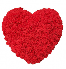 Hot Selling Valentine Day Artificial Red Rose Flower Heart Shaped Foam Roses Hearts