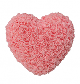 Heart Shape Romantic Gift With Transparent Box Preserved Rose Flower PE Foam Artificial Rose