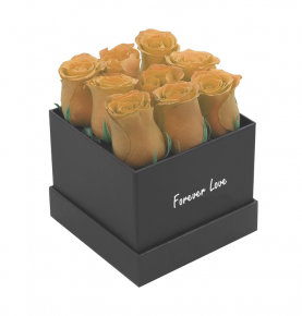 Customized Logo Eternal Everlasting Long Lasting Forever Square Preserved Rose Gift Box