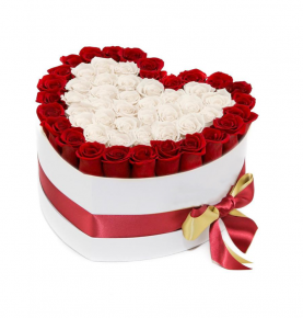 Heart Shape Rigid Cardboard Eternal Flower Packaging Rose Box Luxury Preserved Flower Box