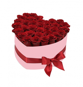 OEM Heart Shape Boxes Logo Printed Long Lasting Flowers Rose Gift Box Preserved Roses