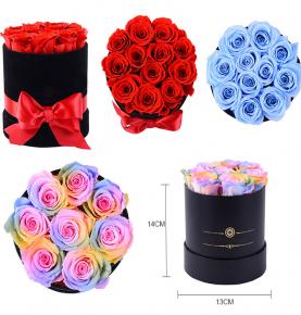 Custom Logo Cardboard Cylinder Bouquet Gift Packaging Pink Paper Tube Luxury Round Rose Flower Box