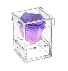 High Quality Transparent Square Preserved Flower Box Acrylic Flower Box With Drawer