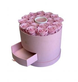 Flowers Hat Box Round Flower Gift Bouquet Roses Preserved Luxury Packaging With Drawer Flower Box