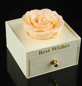 Luxury Mother's Day Gift Single Acrylic Cover Rose New Eternal Life Flower Jewelry Box Ring Box