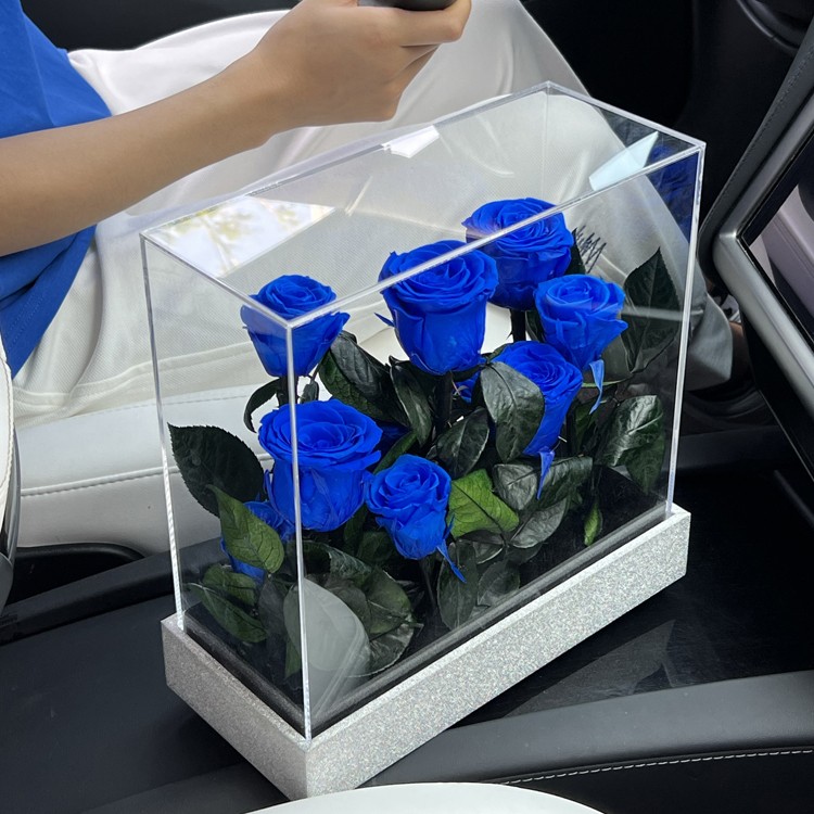 New Klein Blue Rose Manor Immortal Rose Acrylic Box For Gifts
