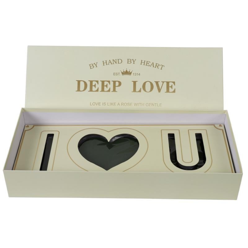 Rose Flower Surprise Box Wholesale I Love You Shape Preserved Flower Gifts Box