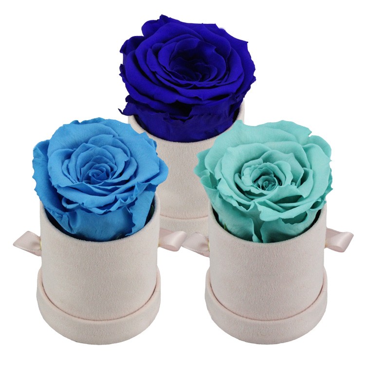 Custom Velvet Luxury Gift Round Floral Boxes Packaging Florist Flower Box 