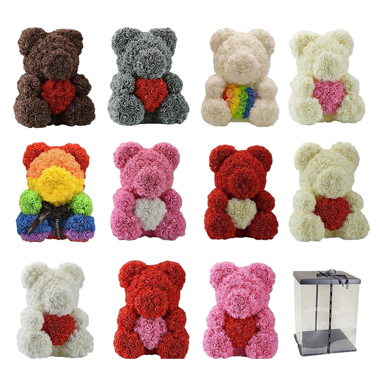 Teddy Bear With Heart, Promotional Rose Bear, Rose Teddy Bear With Gift Box 3-3.png