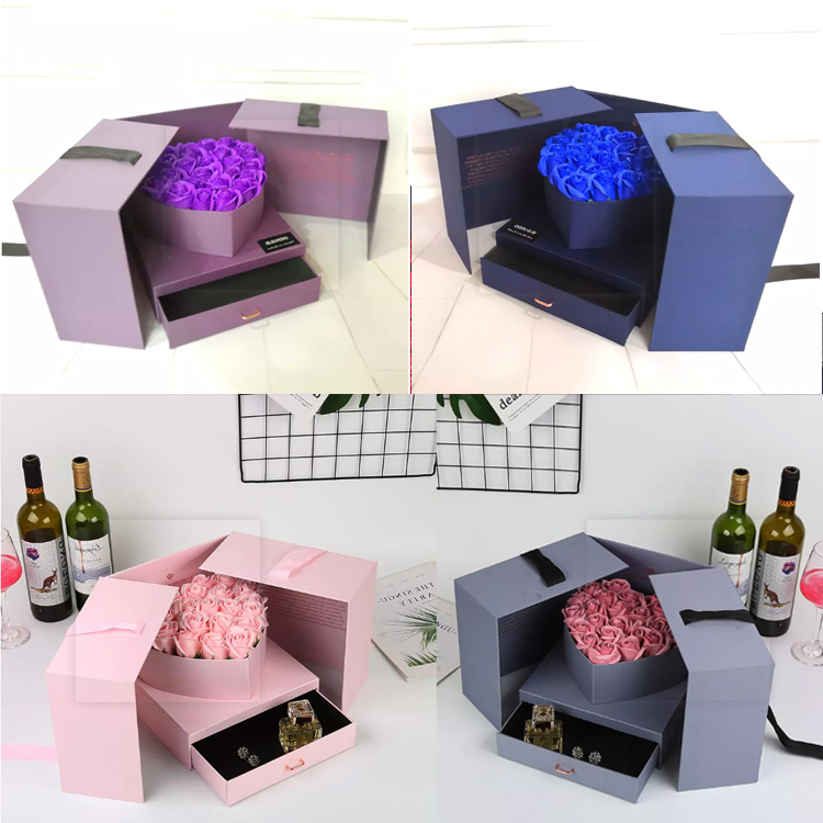 Preserved Roses, Double Opening Flower Gifts Box, Flower Gifts Heart Shape Box 7.jpg