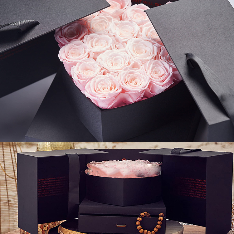 Preserved Roses, Double Opening Flower Gifts Box, Flower Gifts Heart Shape Box 8.jpg