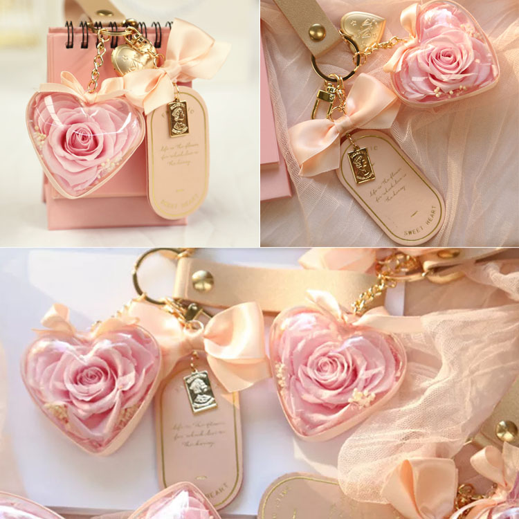 Preserved Rose Key Chain, Key Ring Chain Acrylic Box, Never Withered Rose 6.jpg